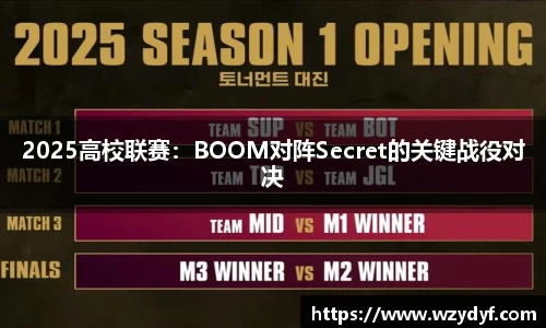 2025高校联赛：BOOM对阵Secret的关键战役对决
